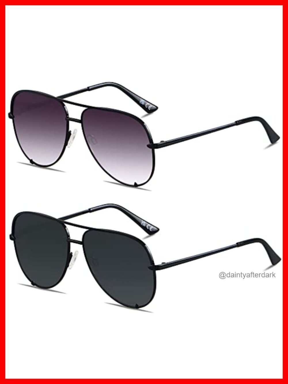 Oversized Aviator Sunglasses UV400 Full Frame Metal Driving Hiking